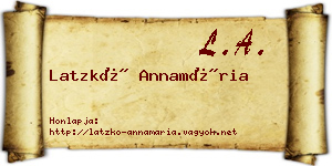 Latzkó Annamária névjegykártya