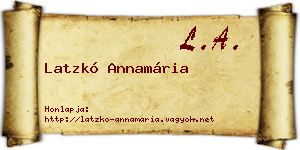 Latzkó Annamária névjegykártya